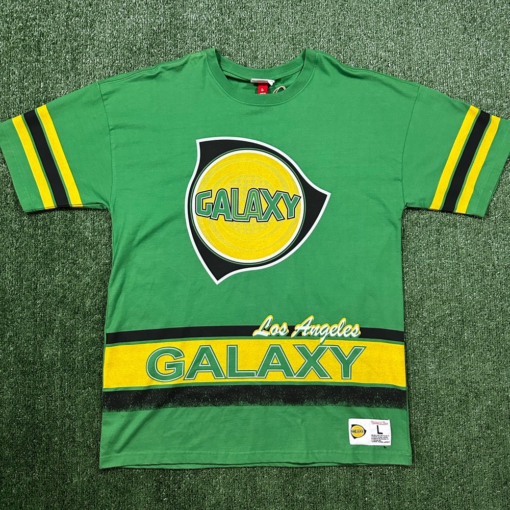 LA Galaxy Vintage original logo, Mitchell & Ness throwback t-shirt